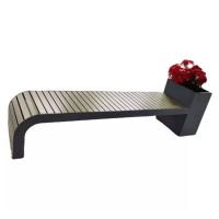 China Rustproof Decoration Outdoor Metal Bench With Flower Planter factory