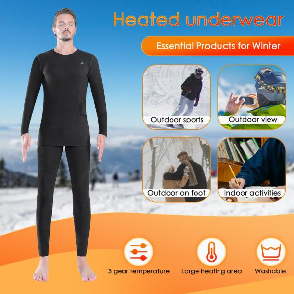 Quality Electric Heated Thermal Underwear Set Rechargeable Men's Travel Heated Pants and for sale