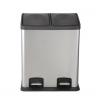 China Commercial Dual Compartment Pedal Bin  Trash Bin With Foot Pedal For Kitchen factory