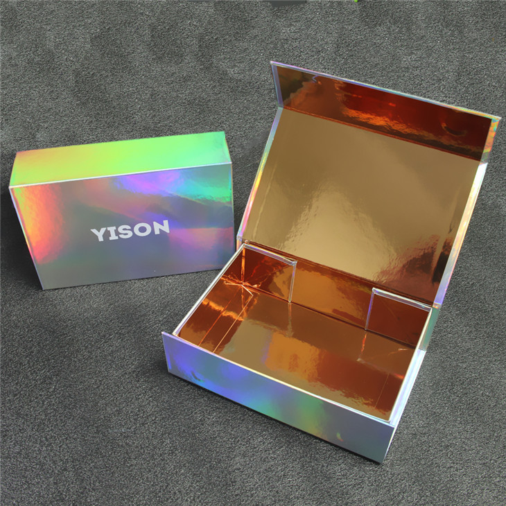 China Custom Color Printed Iridescent Holographic Box For Gift Packaging factory