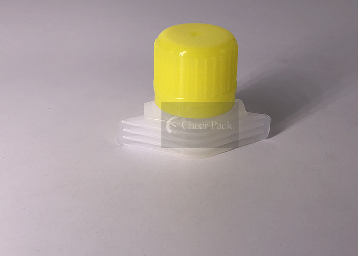 China PE Material Yellow Color Spout Cap Manual Filling Machine 16mm Diameter factory