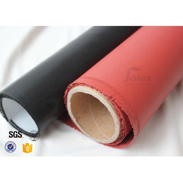 Quality Red 800℃ Silicone Coated High Silica Fabric Break Twill Weave 750GSM for sale