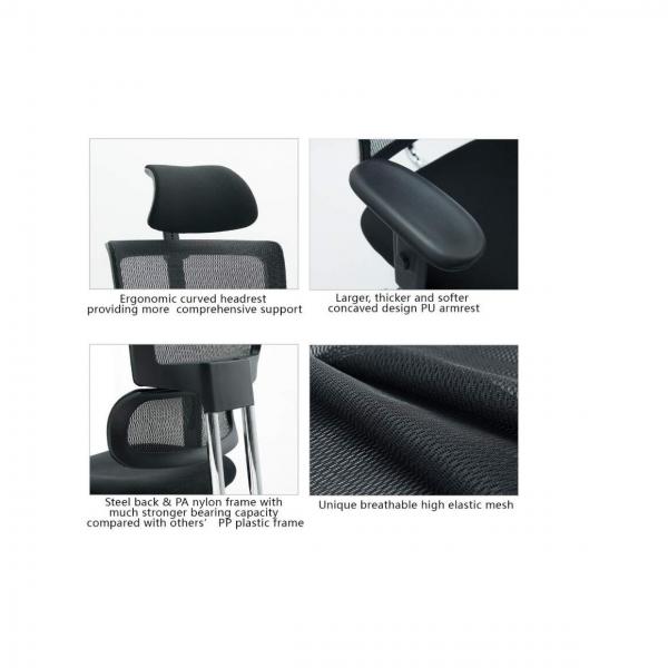 Quality Adjustable Komene Mesh Executive Chair 0.15CBM Black for sale
