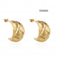 China Weave Pattern Diamond Pendant Earrings 14k Gold Stainless Steel Stud Earrings factory