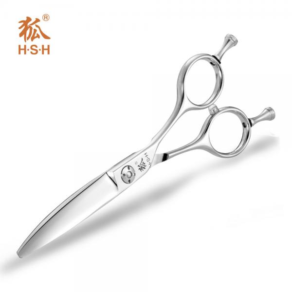 Quality Sliding Cutting Professional Barber Scissors , Curved Blade Scissors UFO Screw for sale