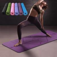China TPE Posture Line 6mm Carpet Non Slip Yoga Mat For Beginner Environmental Fitness Gymnastics Mats for sale