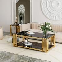 China Modern Stainless Steel Marble Hotel Lobby Square Coffee Table factory