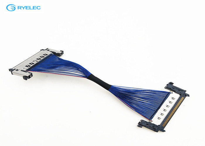 China Male 0.5mm Pitch Connector LVDS Cable , Hirose Housing Blue LVDS Display Cable factory