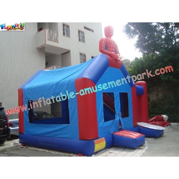 Quality Funny Inflatable Bouncer Slide For Outdoor / Backyard With Spiderman Design for sale