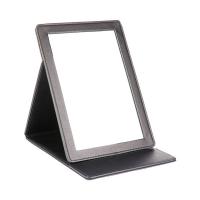 China Pu / Leather Cosmetic Table Jewelry Store Mirror Handmade Foldable For Ladies for sale