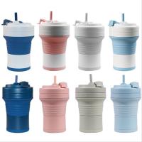 China 550ml Collapsible Silicone Drinking Glass Travel Mug Coffee Cup BPA Free factory