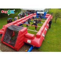 China Football Inflatable Games Indoor Inflatable Sports Games Human Foosball Court Red Inflatable Table Football Game Field factory
