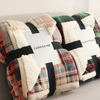 China Customized Popular Plaid Sofa Flannel Sherpa Fleece Throw Blanket for High Standards factory
