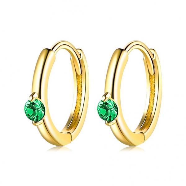 Quality 1.6g 1.5x0.3cm Stainless Steel Gold Hoop Earrings Party CZ Real Silver Earrings ODM for sale