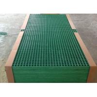 China Green Fiberglass Grating Panels , Plastic Walkway Grating Customized Size factory