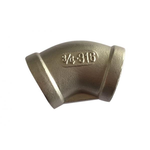 Quality 3/4" Stainless Steel Pipe Fitting Bsp Bspt Npt FF Threaded 45 Degree Elbow for sale