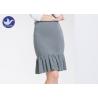 China Cotton Frilled Hem Wrap Womens Knit Skirt / Lady Pencil Ruffle Skirt Knee Length factory