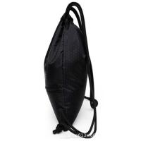China Black Printed Nylon Drawstring Backpack Water Resistant For Swimming / Travel factory