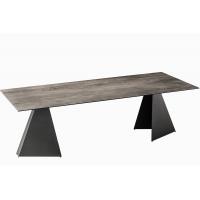 Quality Elegant Rectangle Dining Room Table 2.0 Meter Moka Frosted Top Long Life Span for sale