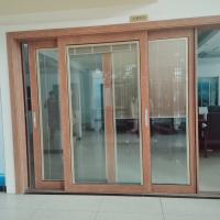 China Heavy Duty Aluminum Sliding Doors For Villa Commercial Buildings Wood Grain factory