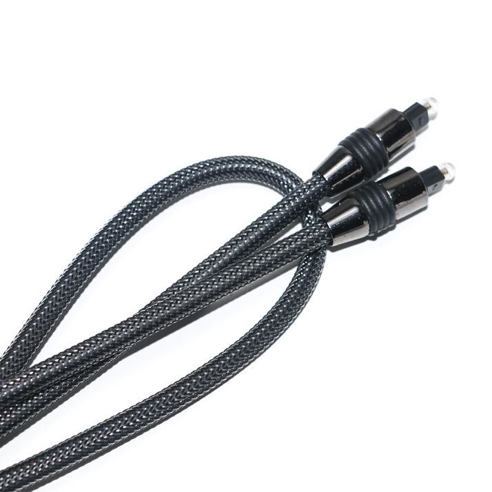 China Toslink Black Nylon Braided Metal Shell OD6.0 For Output Digital Speaker TV Cable 1.2M factory