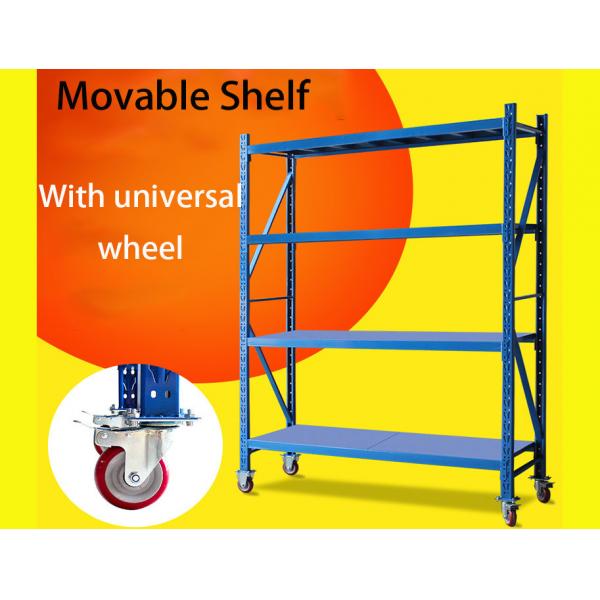 Quality Light Duty Warehouse Storage Shelves Movable Shelving Units With Universal Wheel / Brake for sale