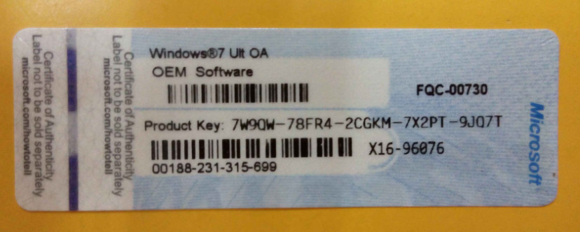China windows 7 ultimate oem key code Microsoft Corp direct shipment No intermediate link No middleman free shipping fpp factory
