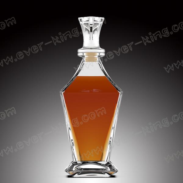 Quality Crystal White Flint 750ML Tower Shaped Tequila Glass Bottle for sale