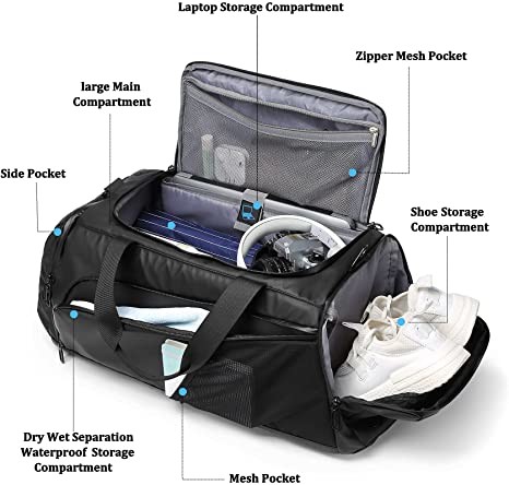 Quality Waterproof Sports Duffle Bags Travel Weekender Overnight Bag With Shoe for sale