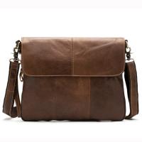 China Laptop Briefcase For Men Genuine Cow Leather Handbags Male Shoulder Bag Retro Fashion Man Handbag Briefcases factory