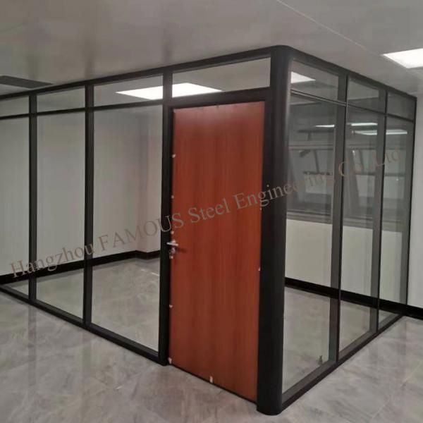 Quality Soundproof 6mm Acoustic Glass Partition Walls , 12mm Aluminium Glass Office for sale