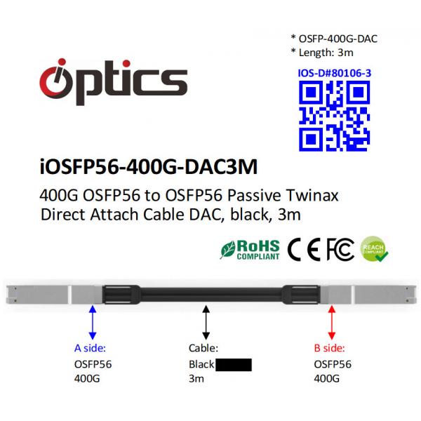 Quality OSFP56-400G-DAC3M 400G OSFP56 to OSFP56 (Direct Attach Cable) Cables (Passive) for sale
