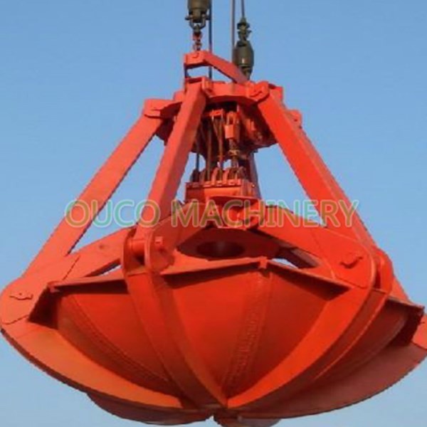 Quality Customized 6 Rope Steel Lifting Orange Peel Grab Bucket for sale