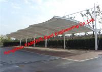 China Europe Standard Certified Curved Tensile Membrane Structural Car Parking Tention PVDF Fabric Roof Cover factory