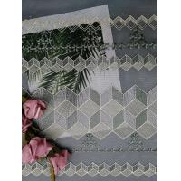 China Geometric White Embroidered Tulle Fabric Luxury Bridal Lace Fabric factory