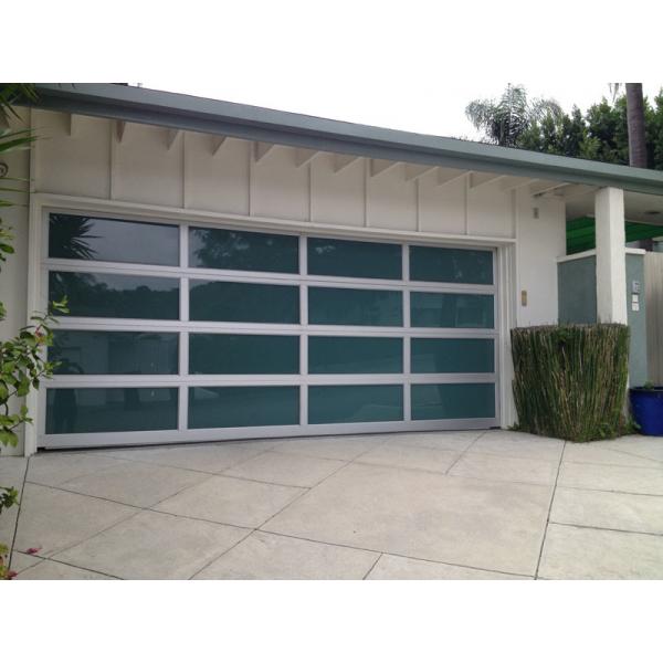 Quality Villa Use Frosted Aluminum Sectional Door Easy Installation Break Prevention for sale