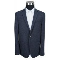 China Black Blazer For Men Cotton Polyester Material Knitting Fabric Navy factory