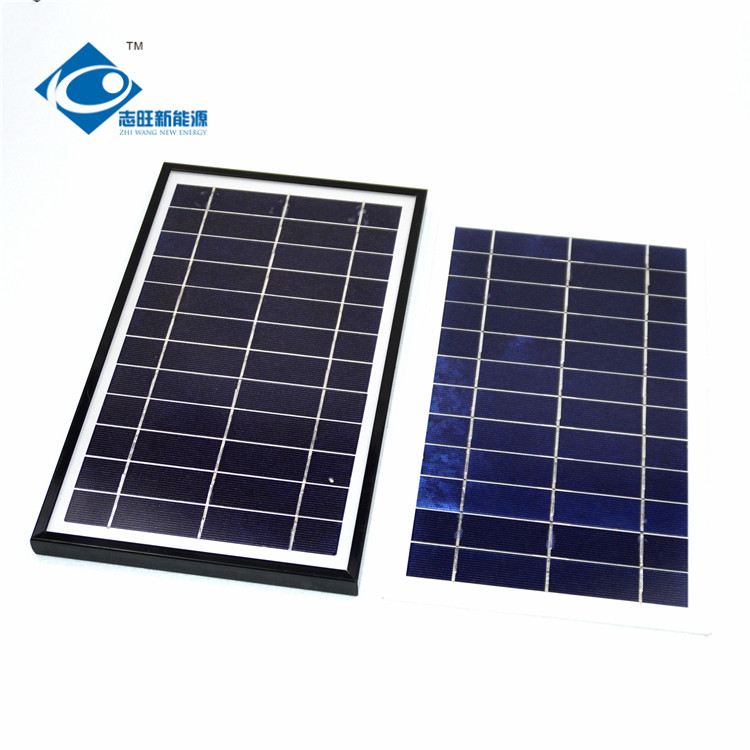 China ZW-7W Glass Laminated Solar Panel 7W 6V aluminum frame filexable solar charger factory