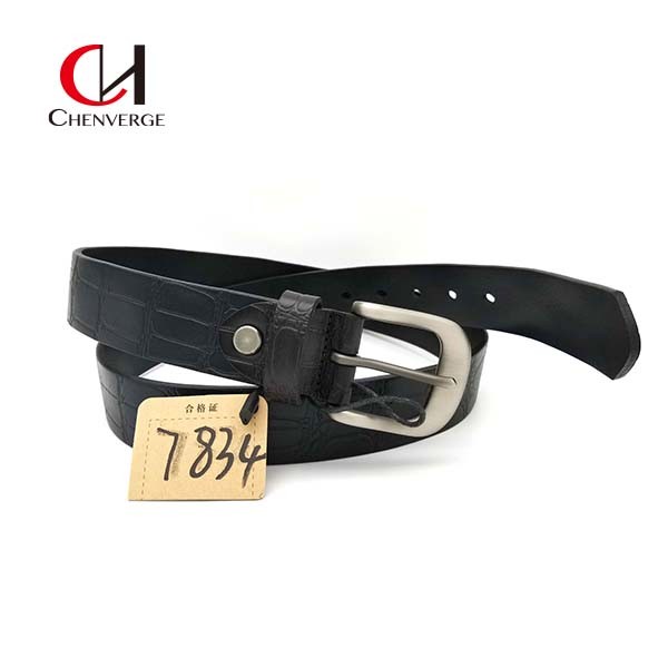 Quality Antiwear Ladies Black Leather Belt , Multiscene Full Grain Cowhide Belt for sale