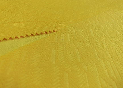 Quality 210GSM Soft 100% Polyester Embossed Pattern Micro Velvet Fabric - Yellow for sale