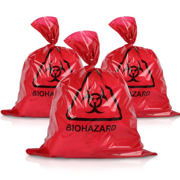 Quality Custom Autoclave ISO9001 Red Medical Waste Bags 65MIC LDPE HDPE for sale