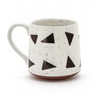 China Ceramic Handmade Cups Unique Geometric Smart Black And White Ceramic Coffee Mug For Gift factory