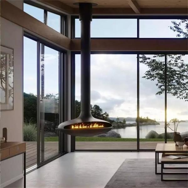 Quality Indoor Heaters Roof Mounted Hanging Bioethanol Suspended Smokeless Fireplace for sale