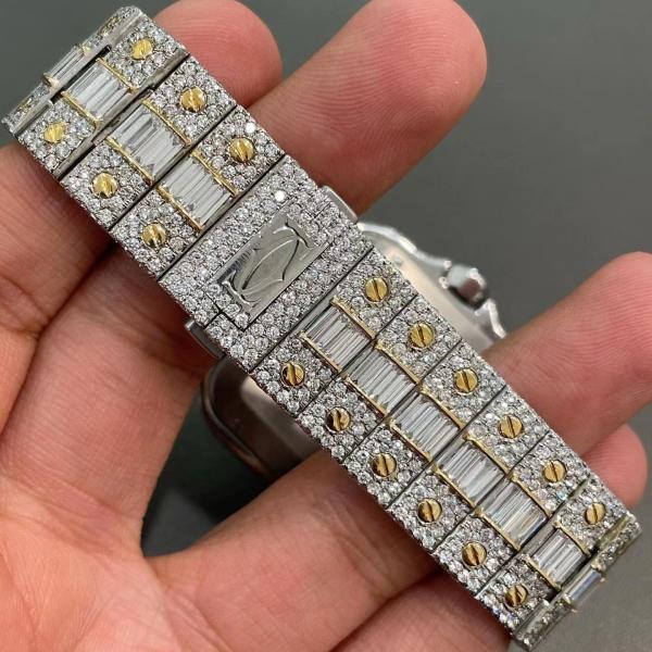 Quality GRA Luxury Automatic Moissanite Watch 30 Carats Diamond Studded Watch for sale
