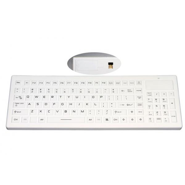 Quality Logo Customized Waterproof Silicone Keyboard With Wireless USB Receiver And Number Pad for sale