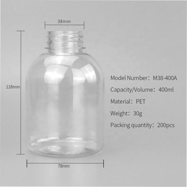 Quality Airtight Screen Printing Plastic Beverage Bottles 400ml With Lid Caps for sale