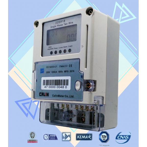 Quality Card Prepayment Wireless Electricity Meter ,  6 Digits Single Phase Kwh Meter for sale
