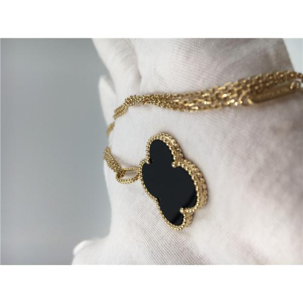 Quality Luxury Vintage Style 18K Gold Jewelry Alhambra Long Necklace For Girlfriend for sale