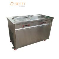 China Frozen Commercial Ice Cream Frying Machine With 2 Flat Pans And Imported Compressor Stainless Steel Fried Ice Cream Roll factory