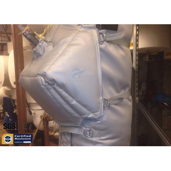 Quality Thermal Insulation Covers Grey Removable Reusable Fiberglass Valve Pump Jacket for sale